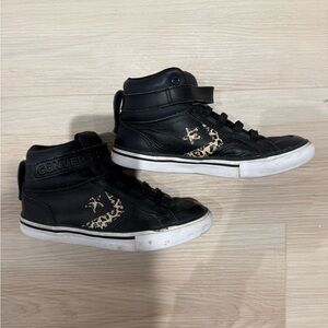 Kids Converse Leather Hightops - Size 2